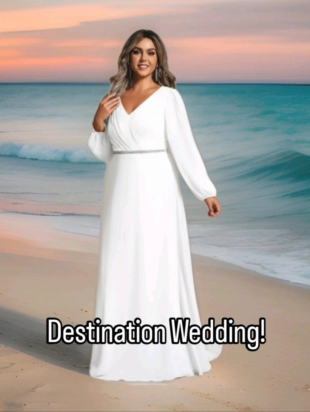 NWT 5X Ever Pretty Esmee White Destination Wedding Dress Casual Elopement Bridal